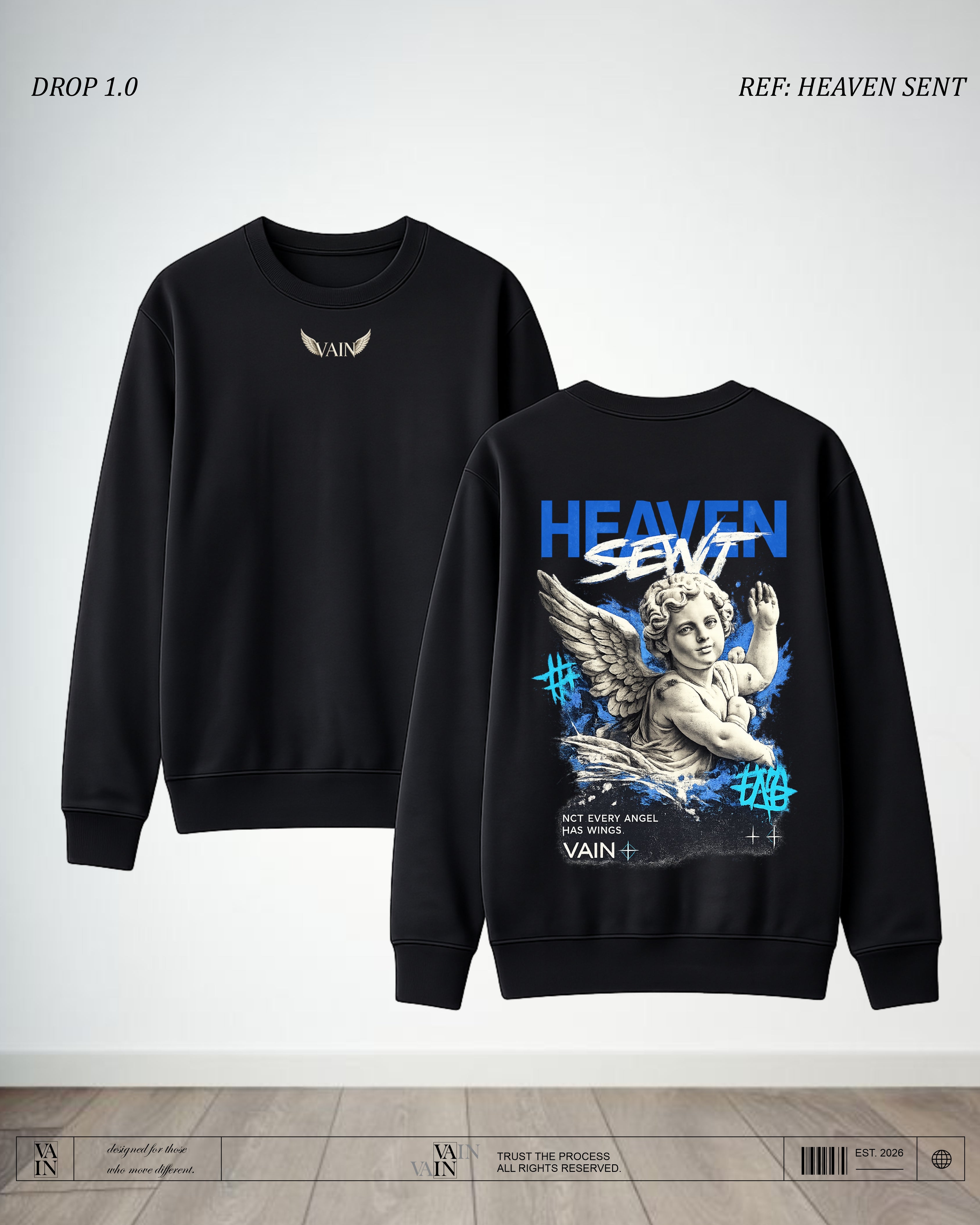HEAVEN SENT Buzo — Negro