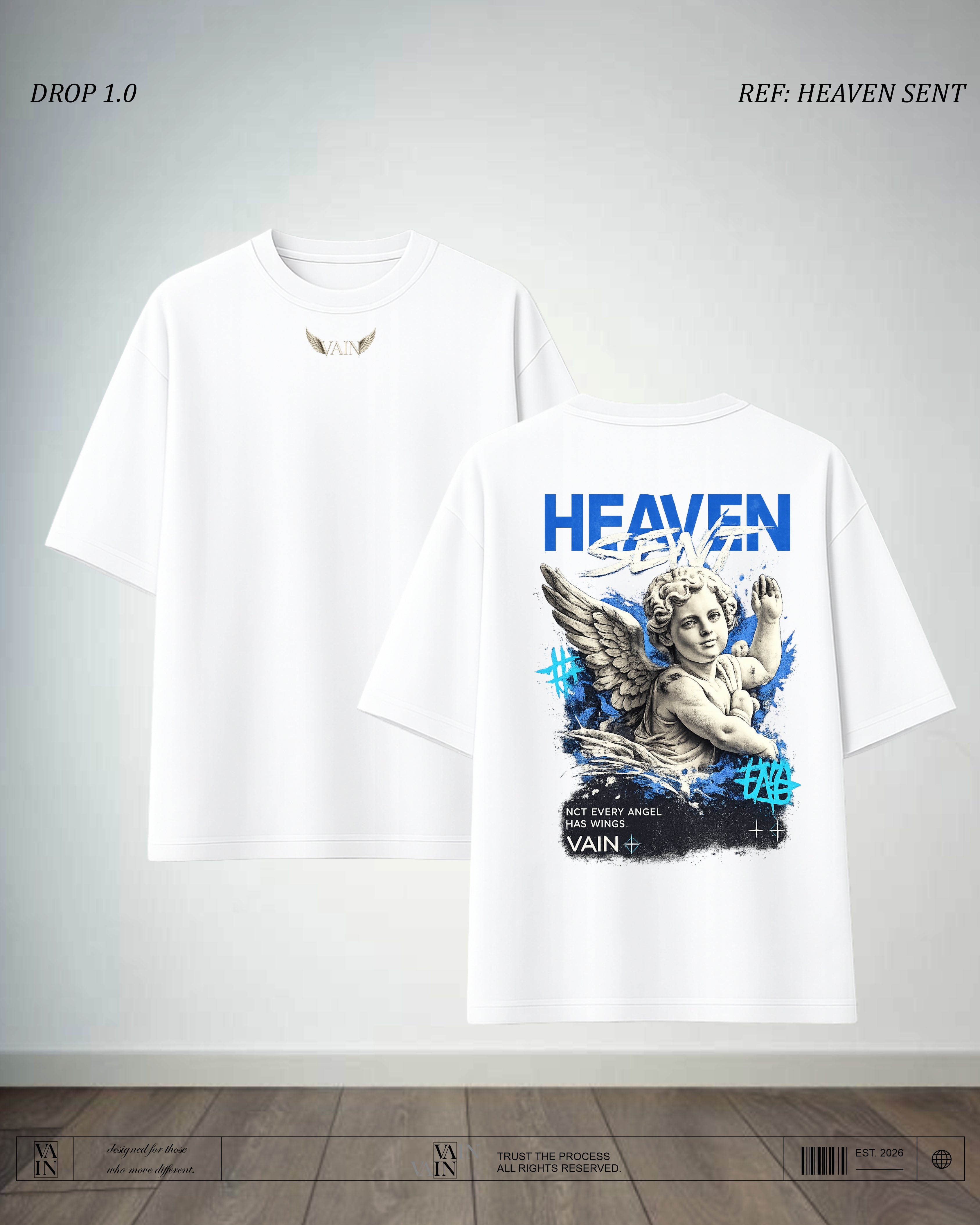HEAVEN SENT Camiseta — Blanco