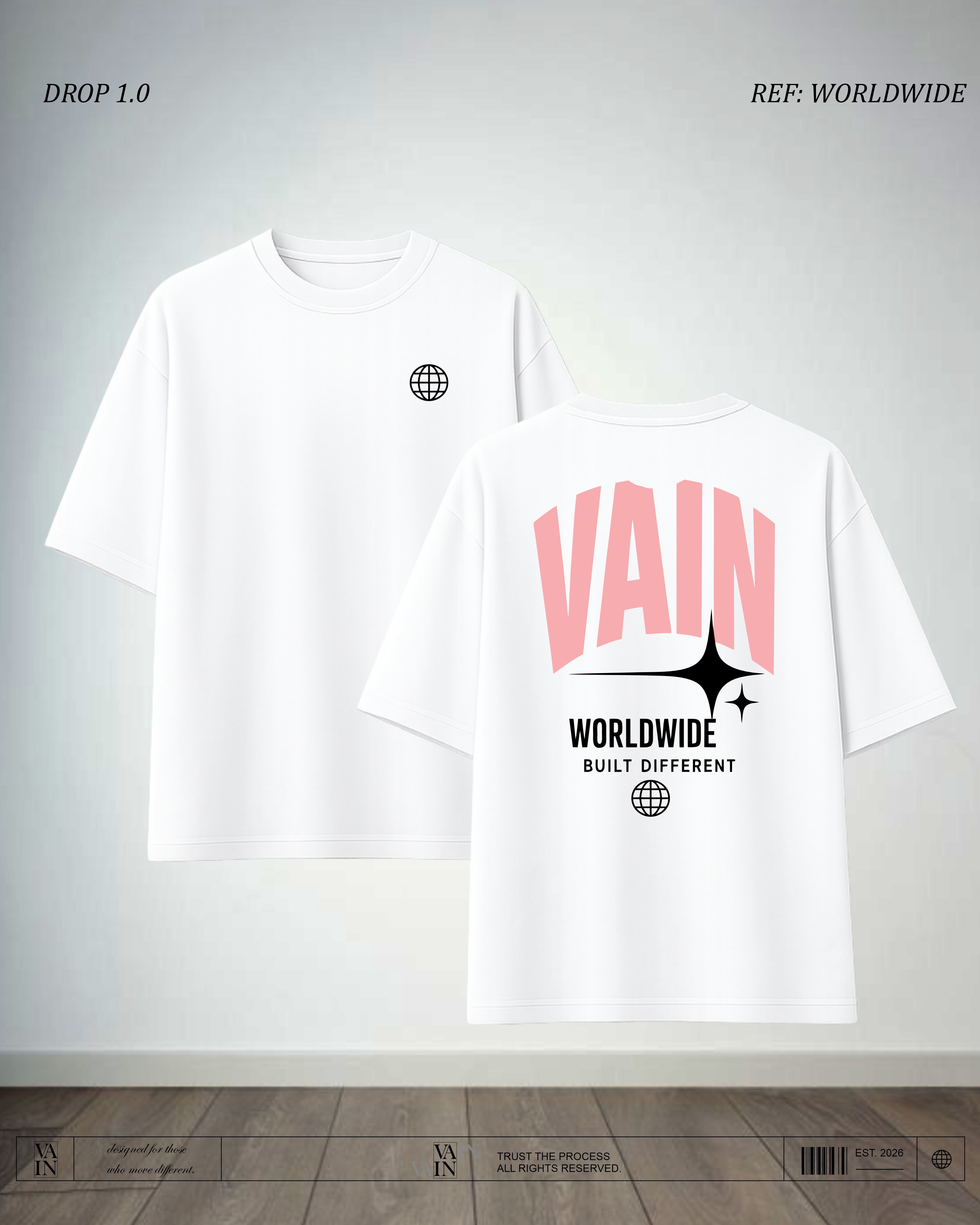 WORLDWIDE Camiseta — Blanco