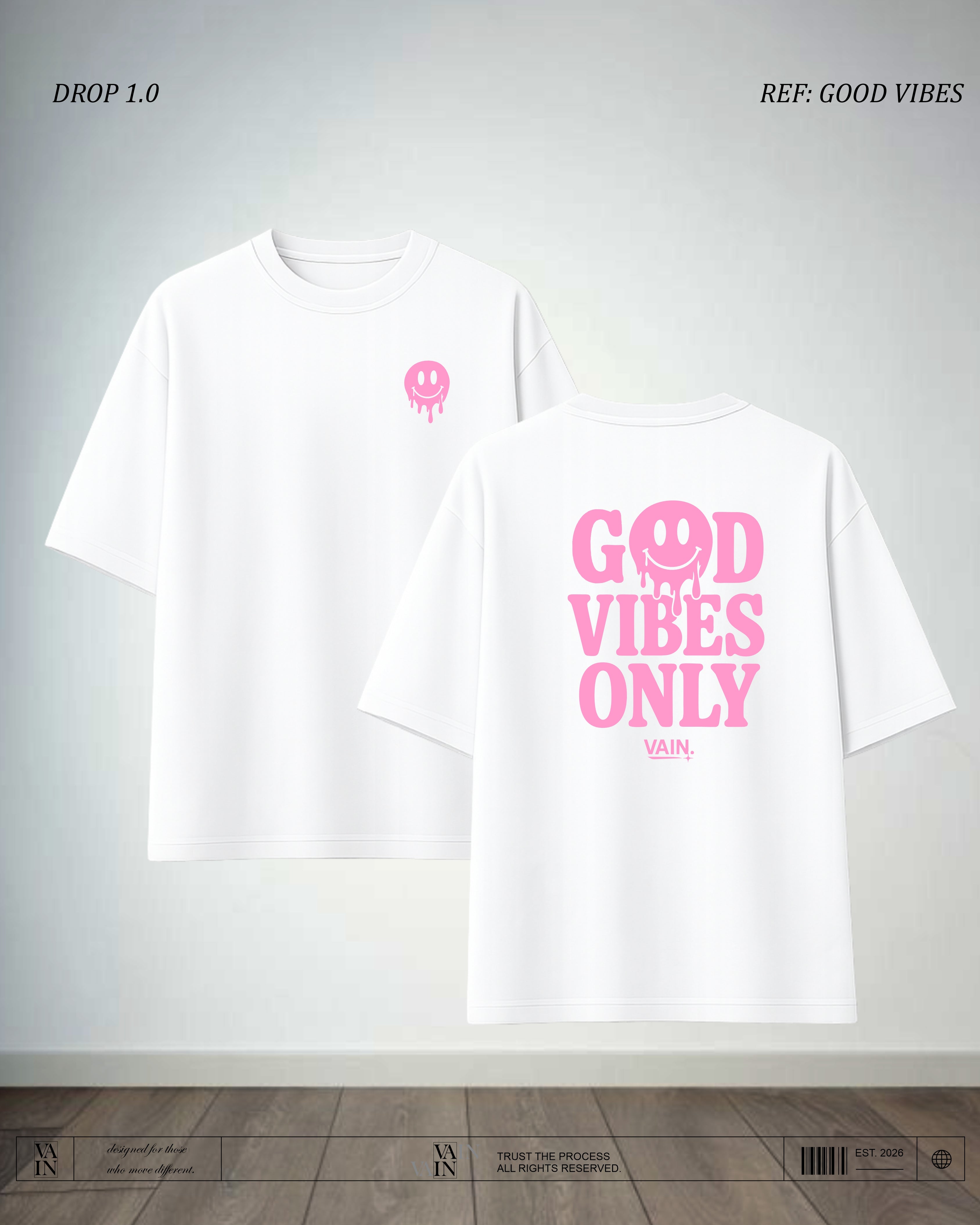 VIBES Camiseta — Blanco