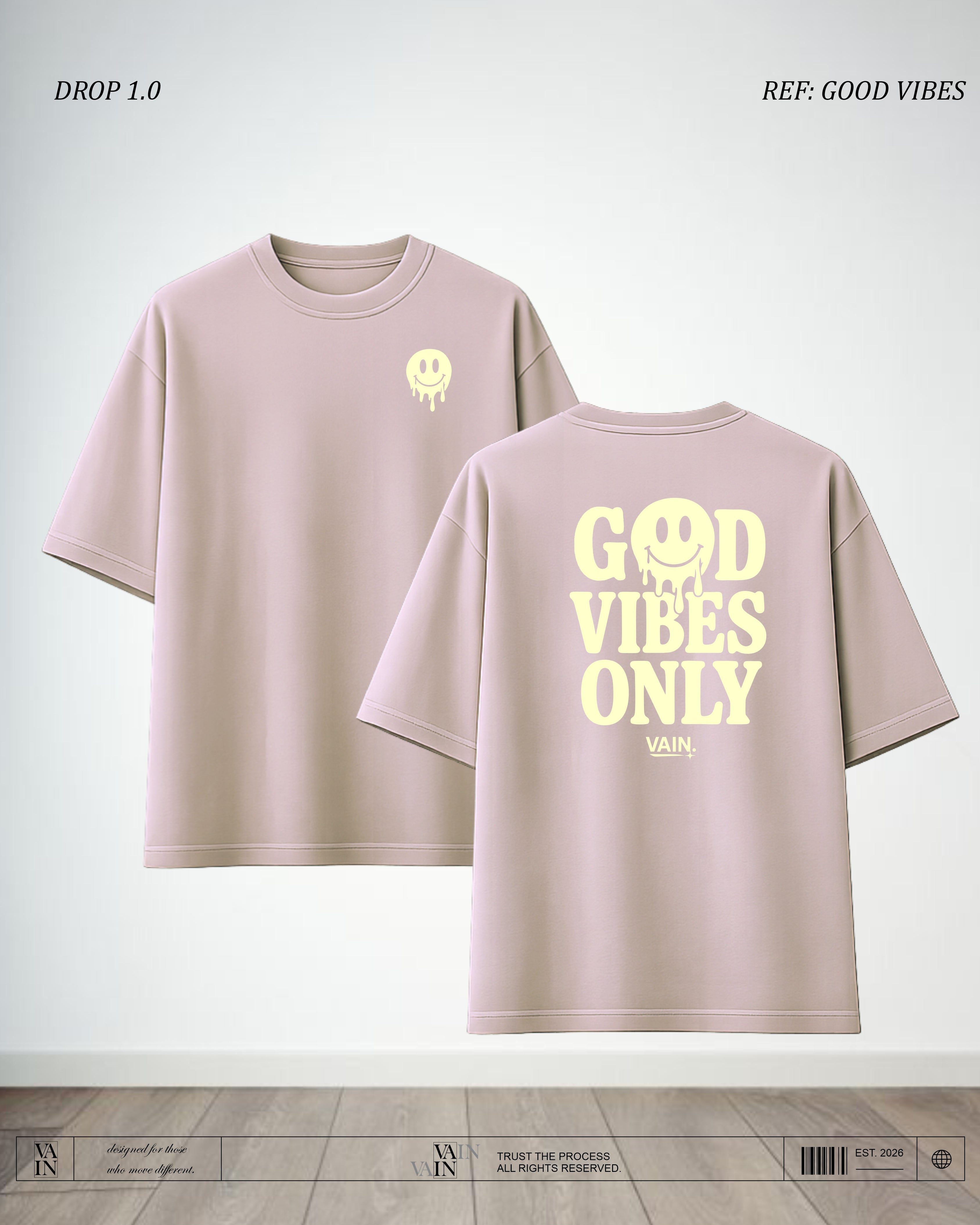 VIBES Camiseta — Café claro