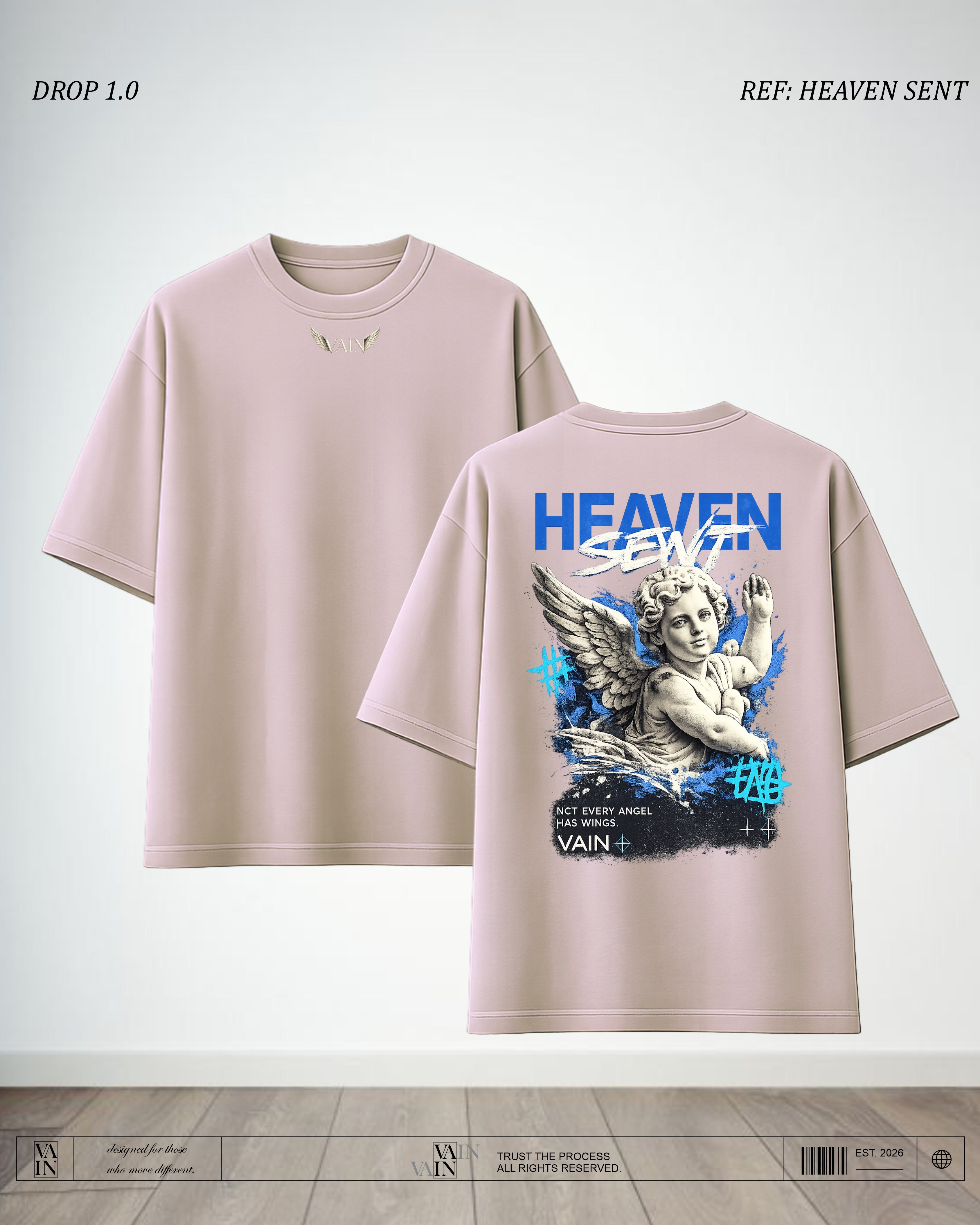 HEAVEN SENT Camiseta — Café claro