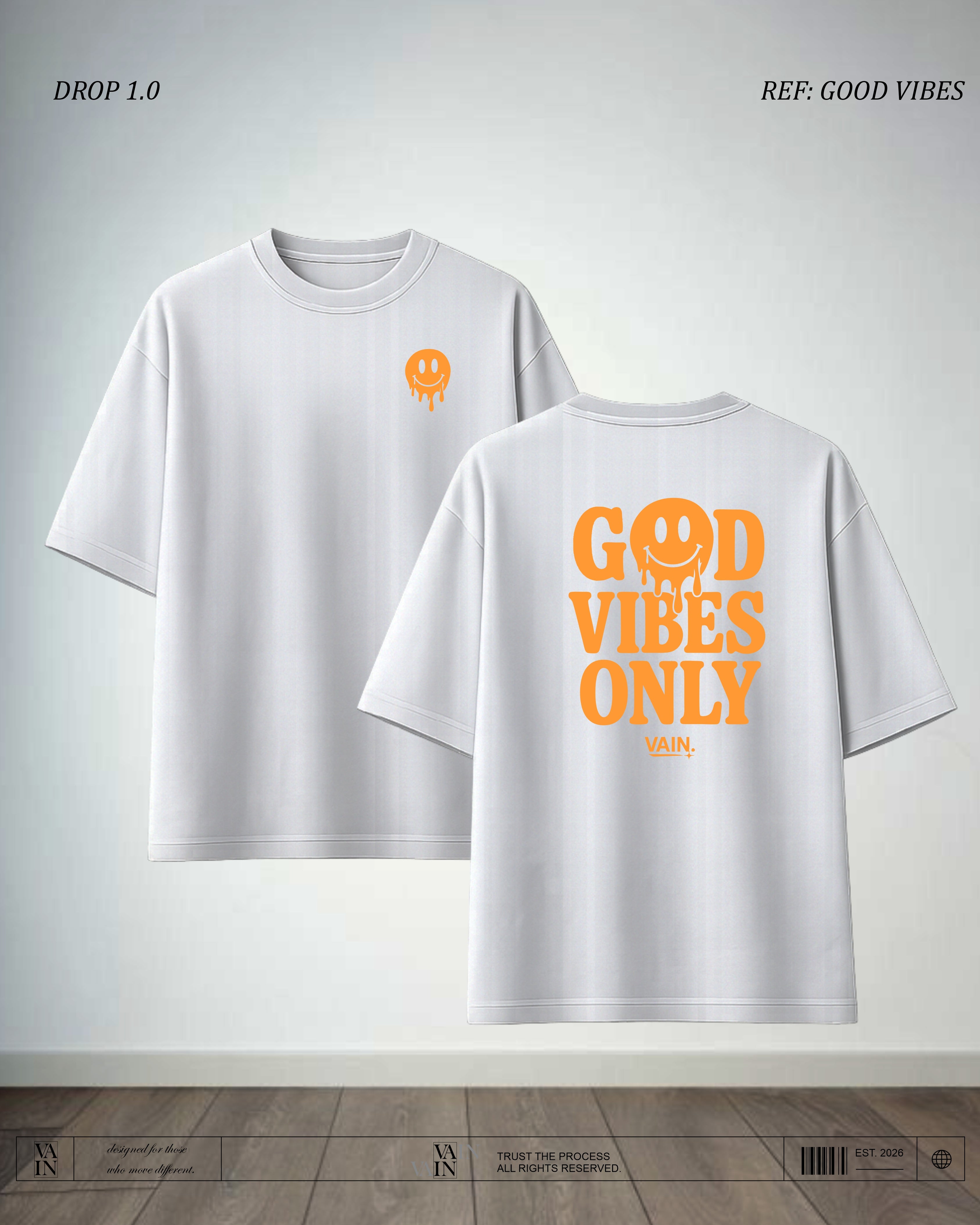 VIBES Camiseta — Gris claro