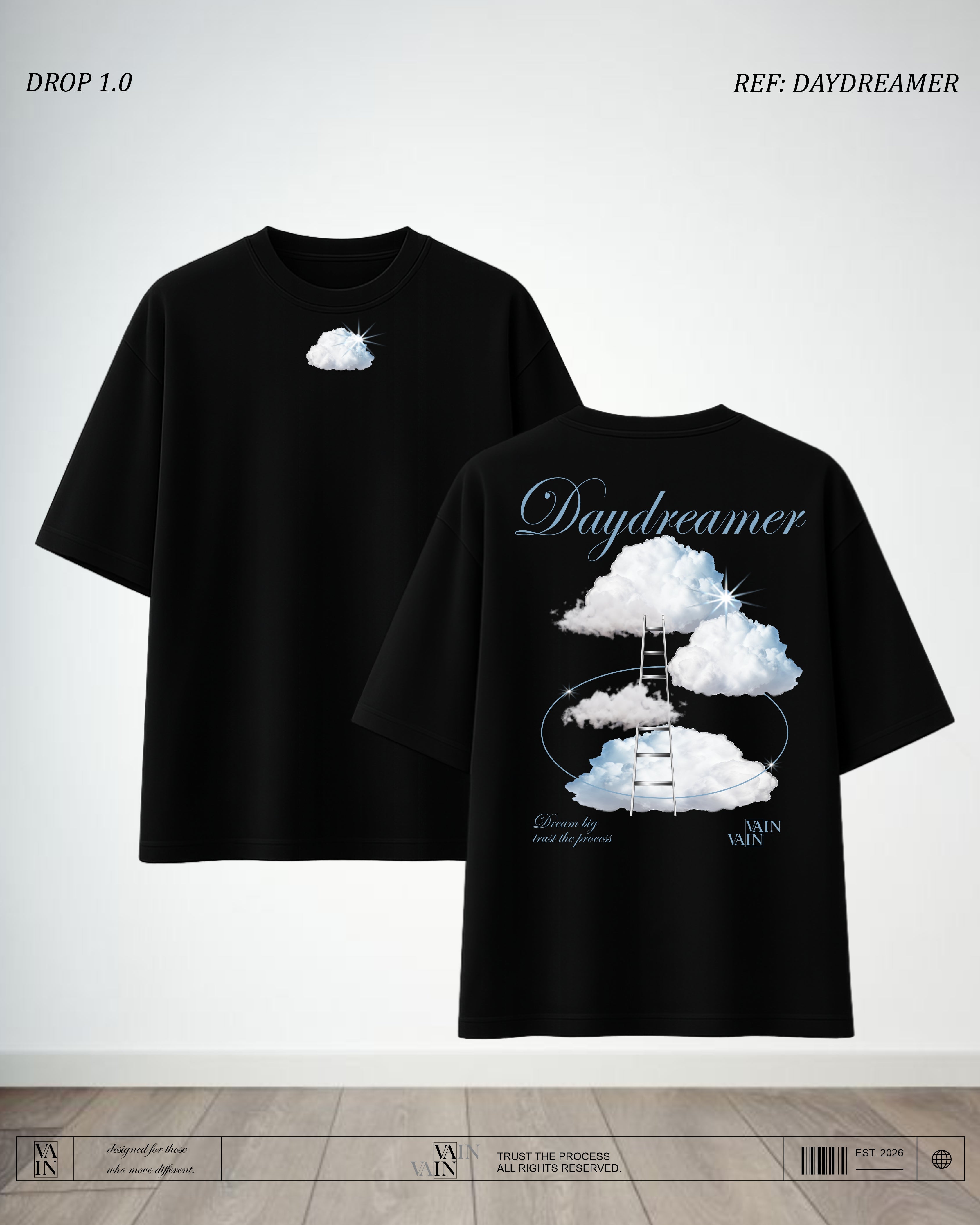 DAYDREAMER Camiseta — Negro