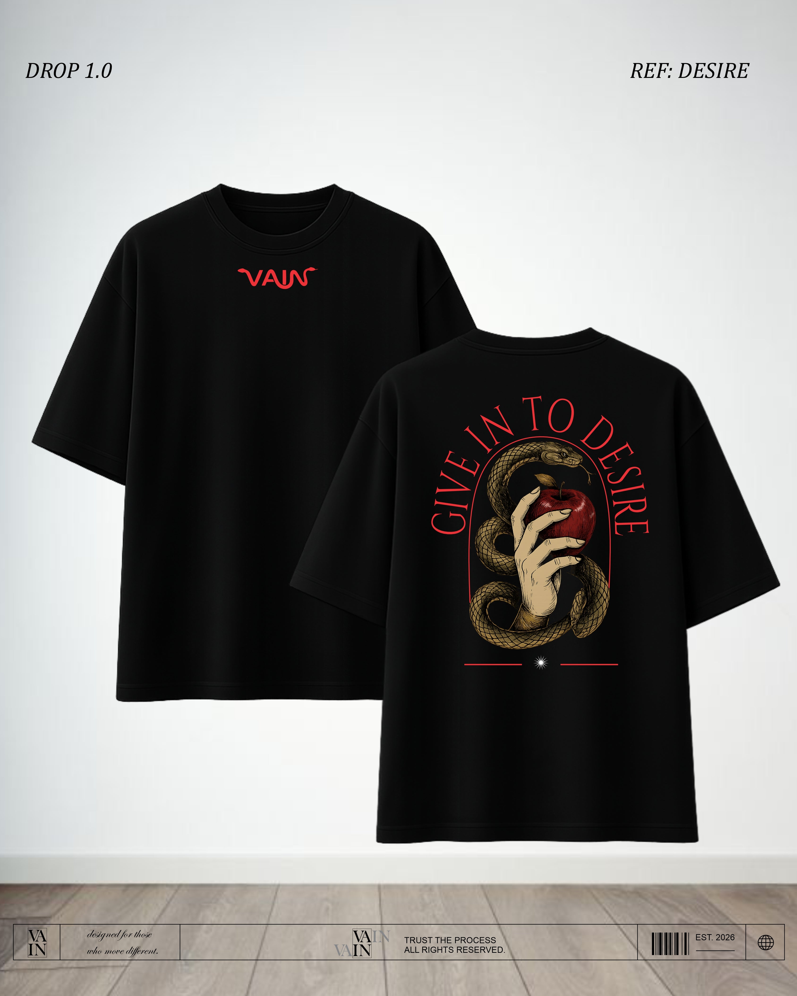 DESIRE Camiseta — Negro