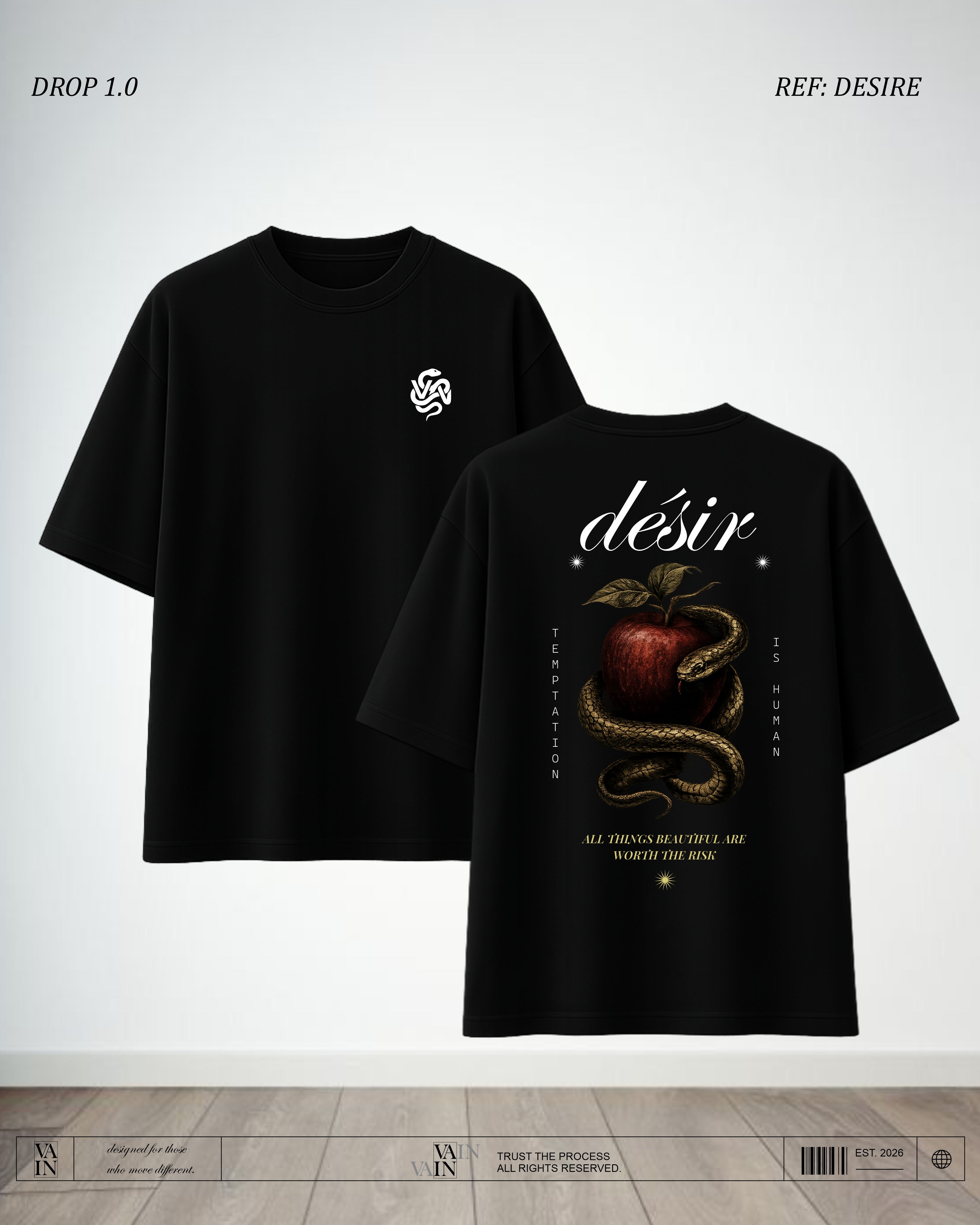 DESIRE* Camiseta — Negro
