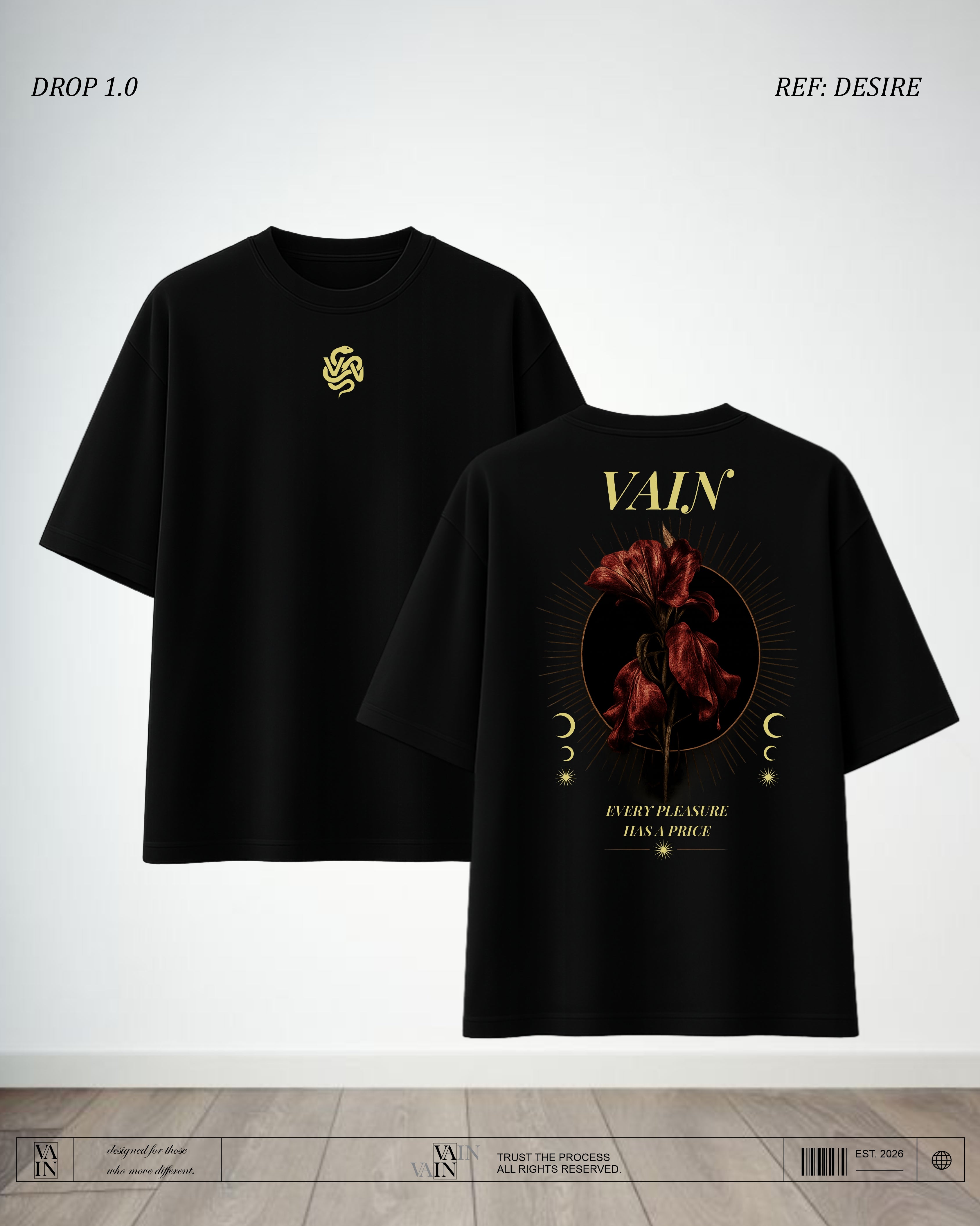 DESIRE** Camiseta — Negro