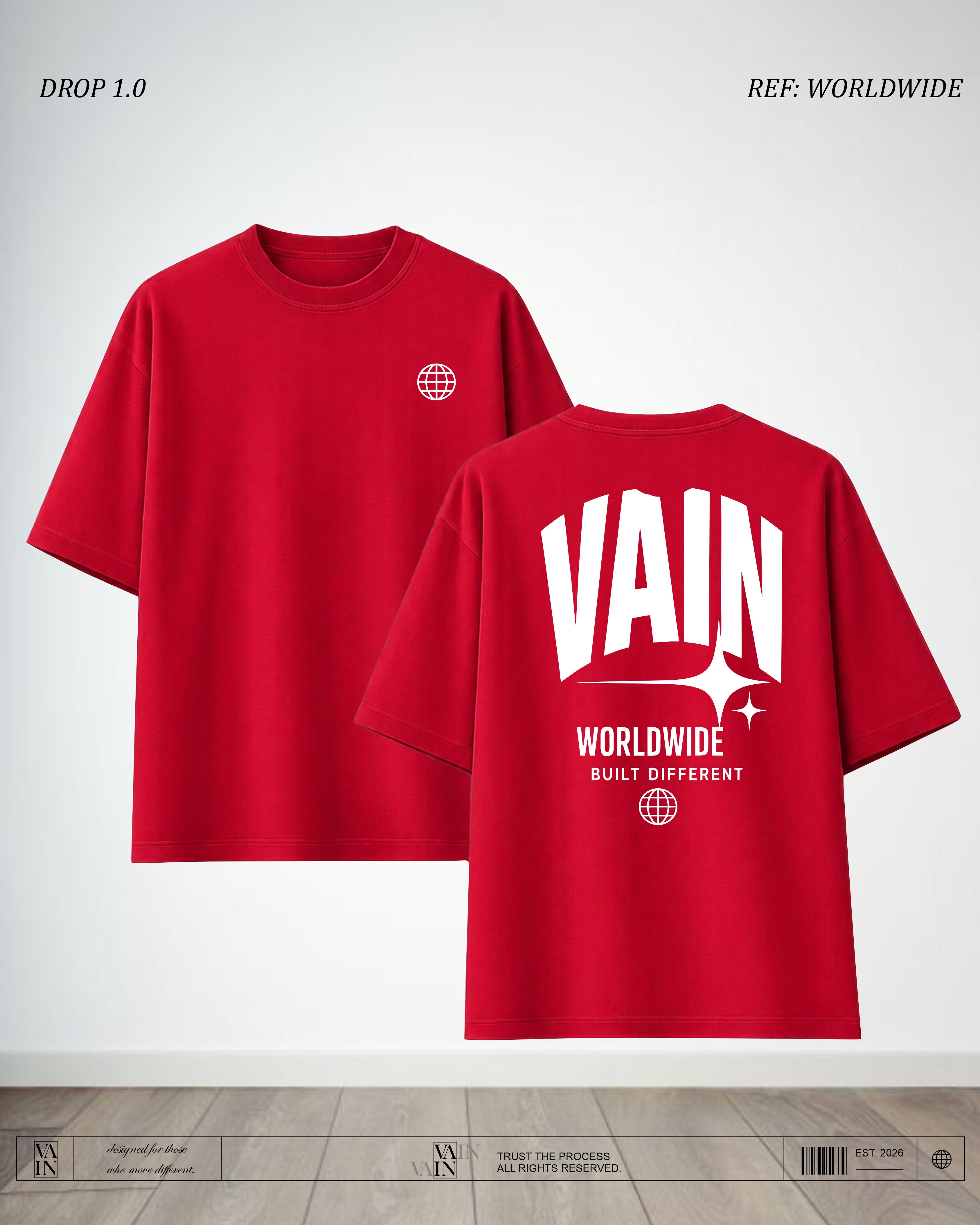 WORLDWIDE Camiseta — Rojo