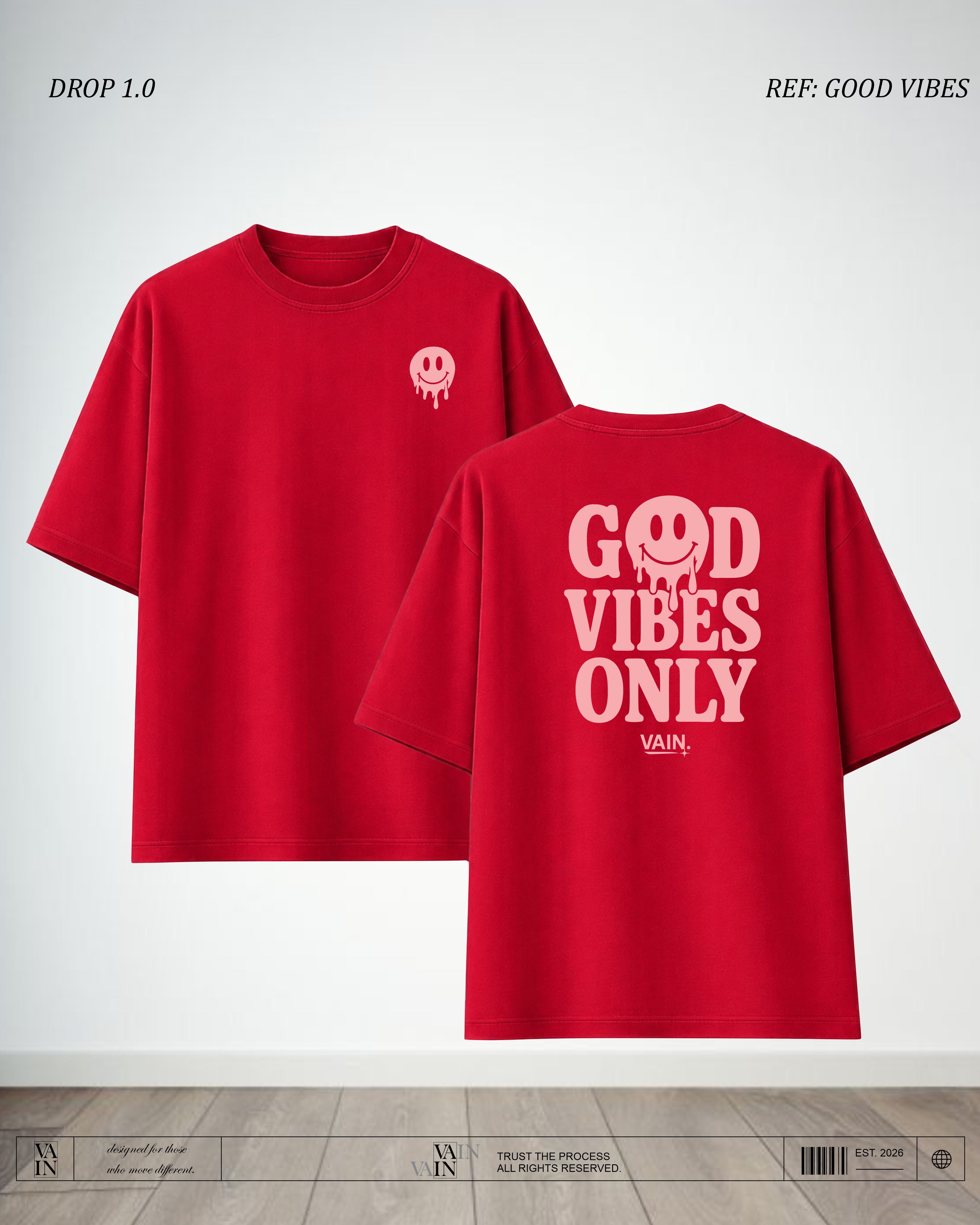 VIBES Camiseta — Rojo
