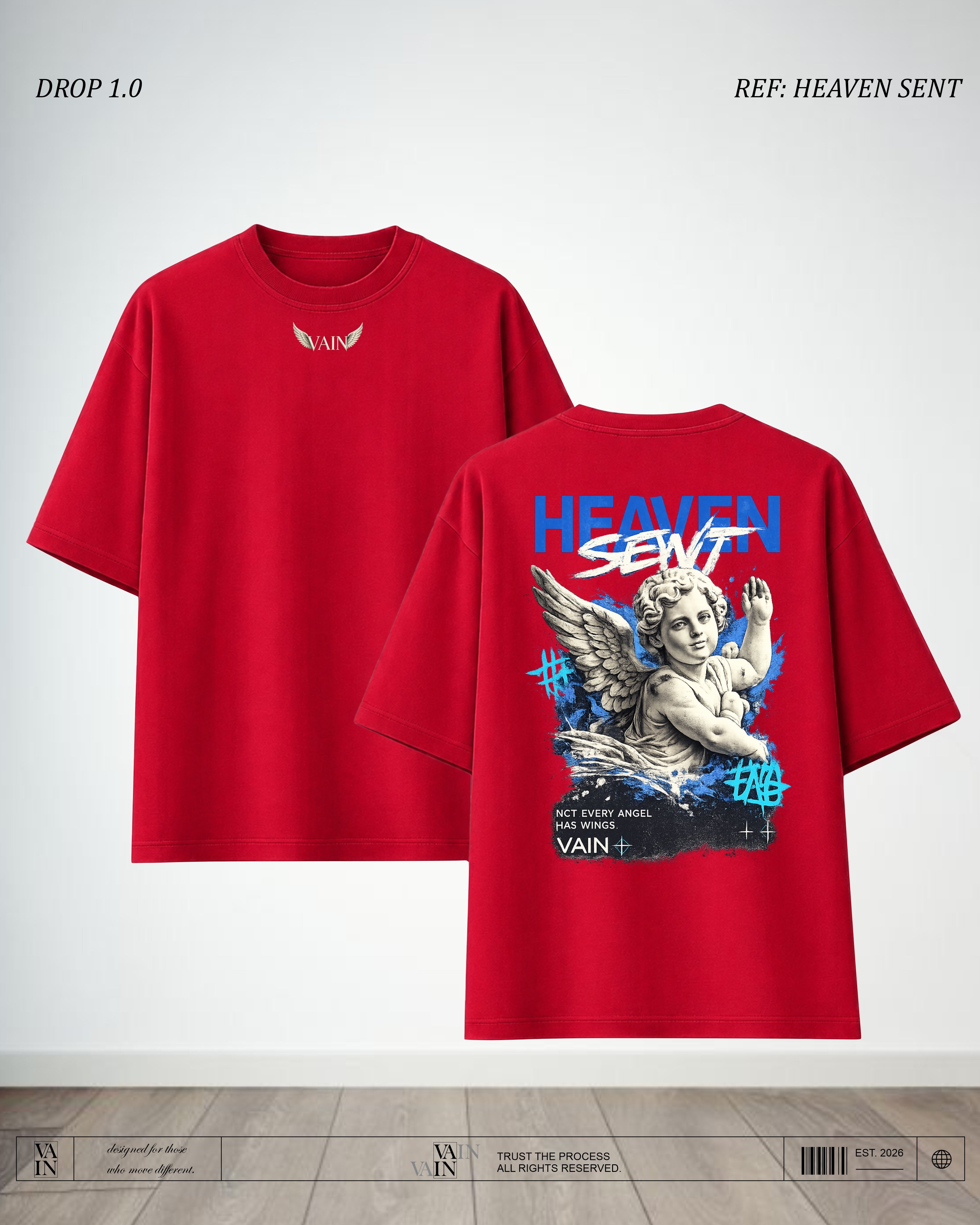 HEAVEN SENT Camiseta — Rojo