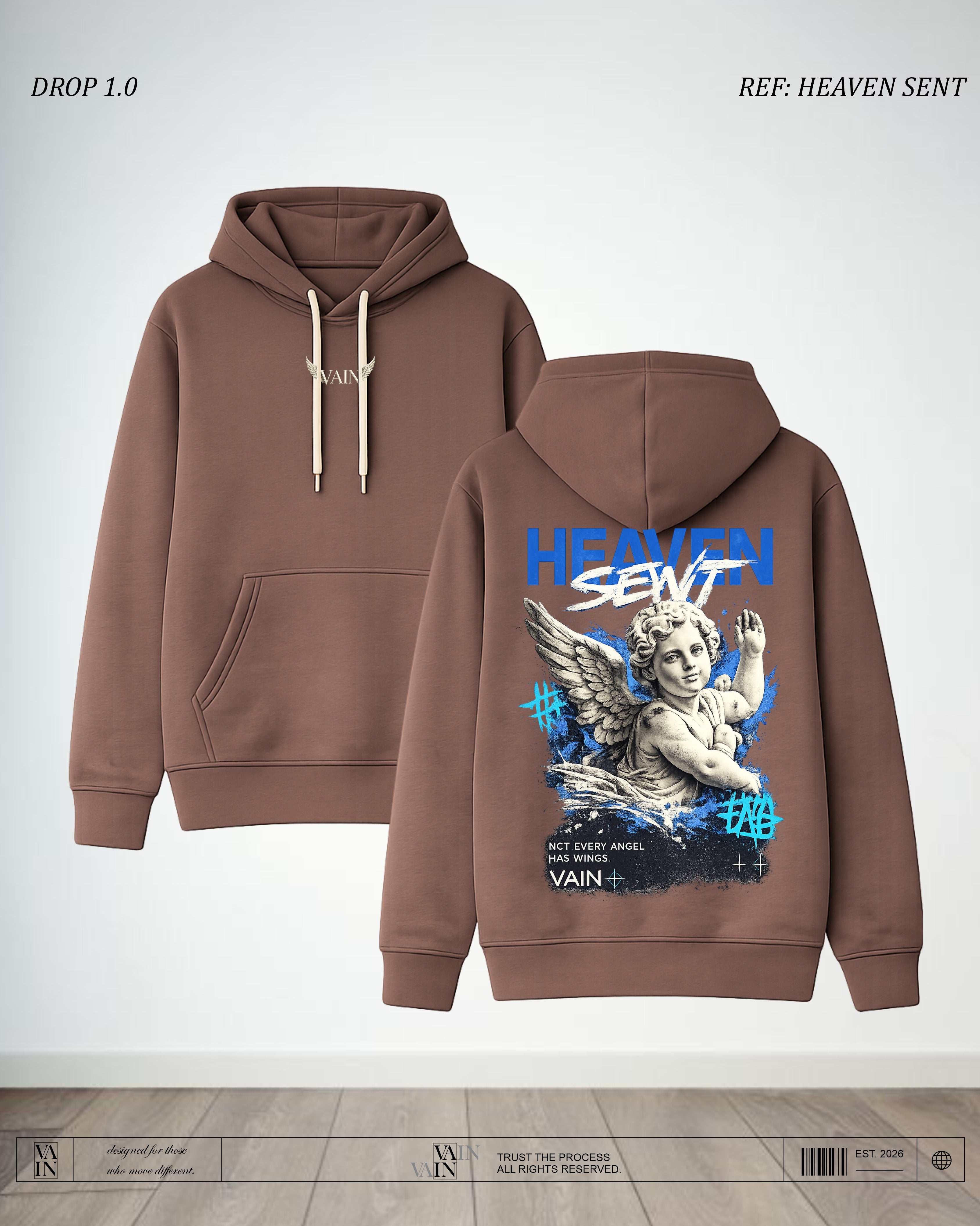 HEAVEN SENT Hoodie — Café oscuro