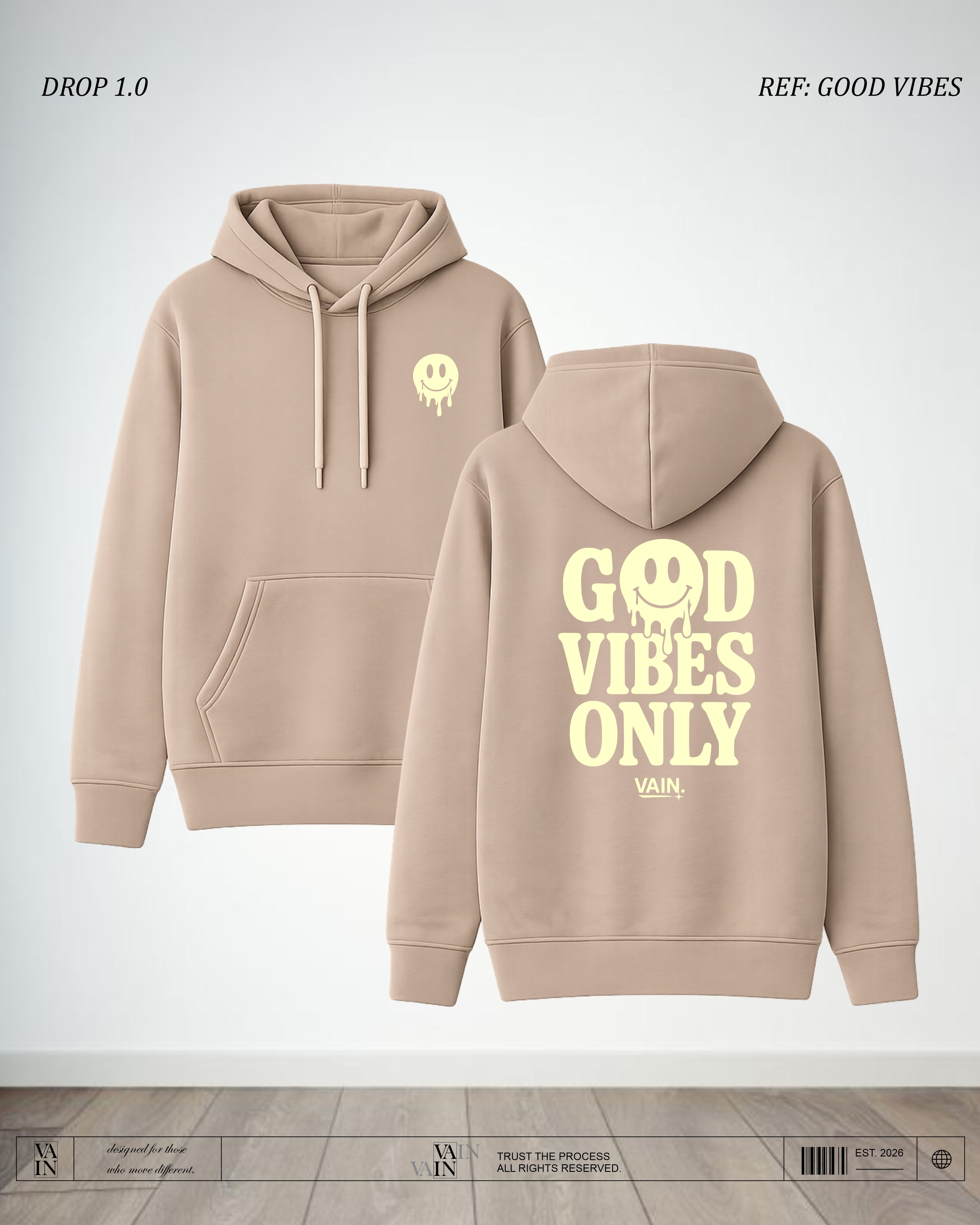 VIBES Hoodie — Chocolate