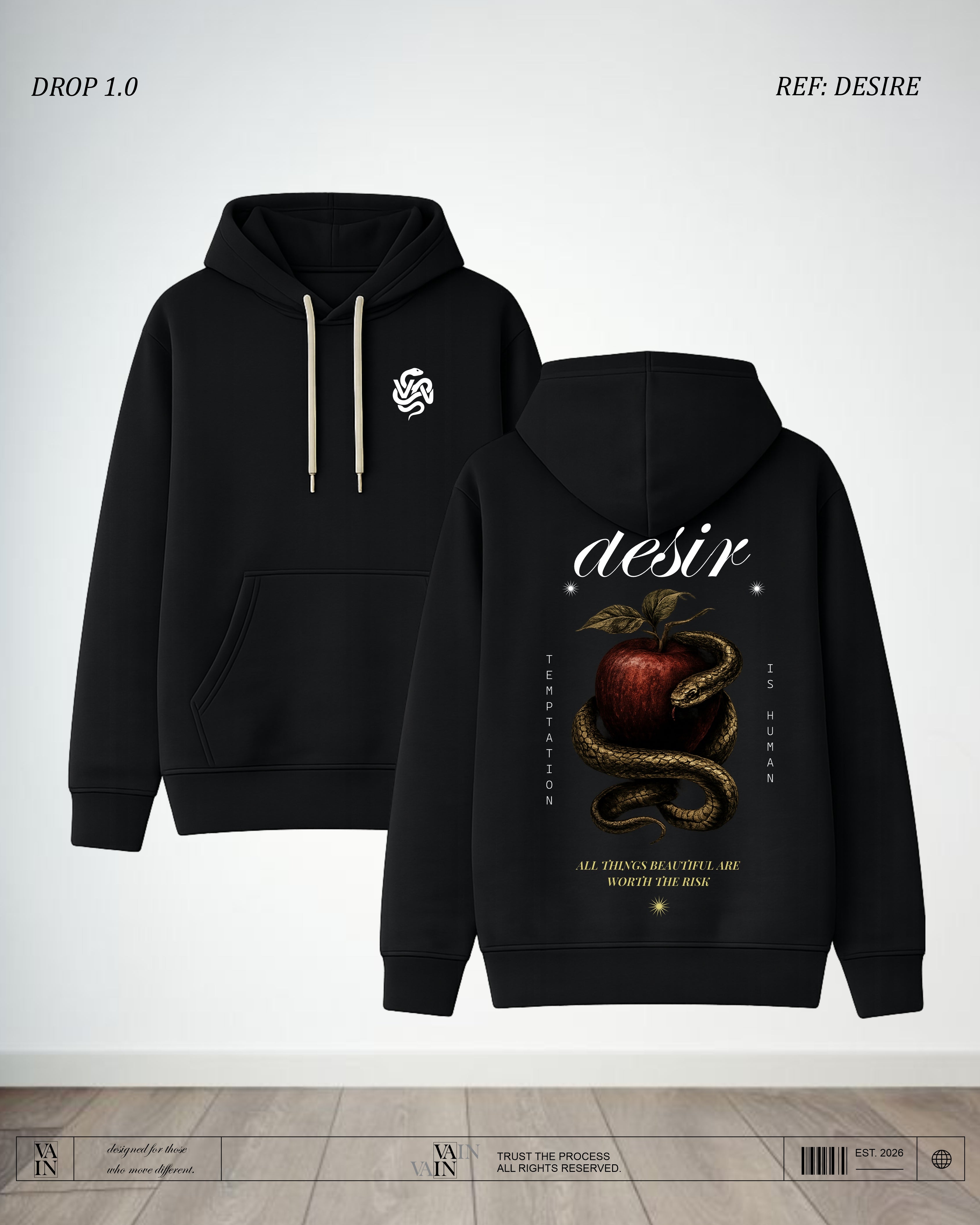 DESIRE** Hoodie — Negro